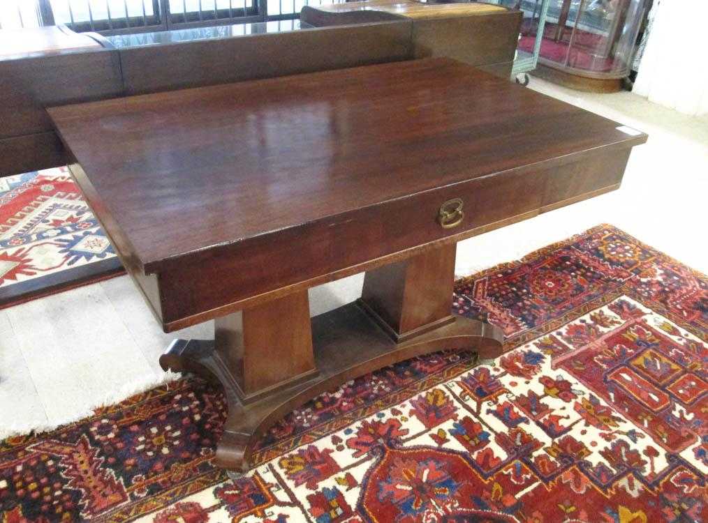 Appraisal: MAHOGANY LIBRARY TABLE Empire Revival style American early th century