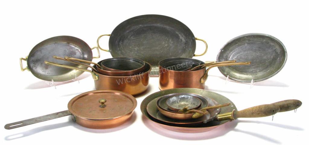 Appraisal: Collection of Copper and Brass Cookware pieces including five Country