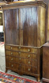 Appraisal: Dutch Collector's cabinet on chest early th century having dentil