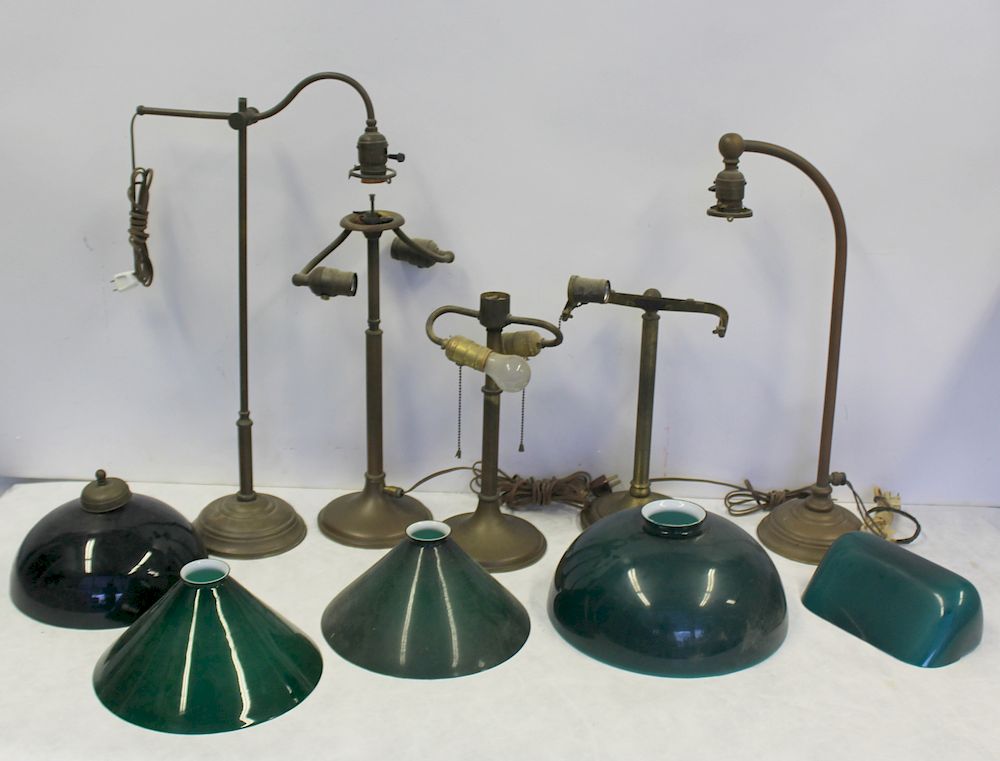 Appraisal: Lot of Assorted Student Lamps and Shades From the collection