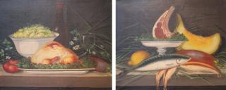 Appraisal: thc French School En Bretagne Pair of Still life paintings