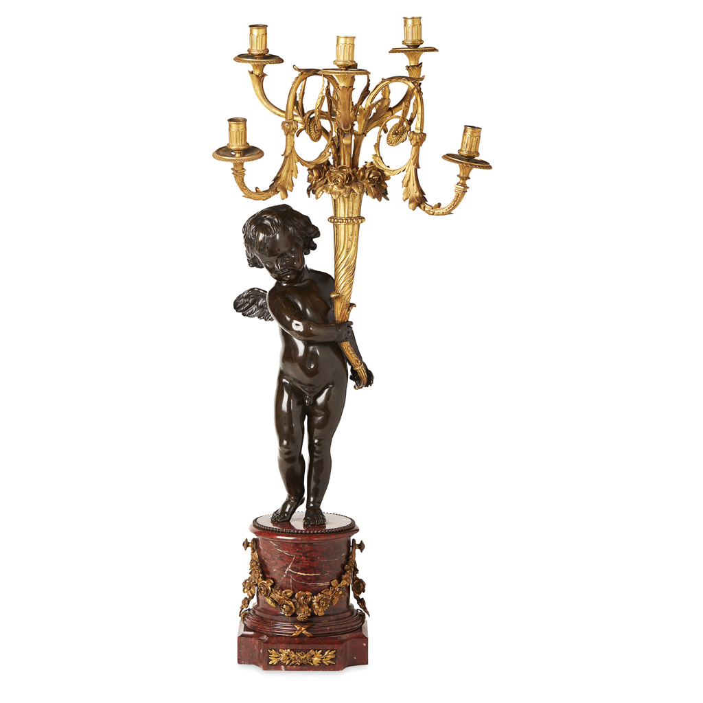 Appraisal: FINE AND LARGE FRENCH GILT AND PATINATED BRONZE AND ROUGE