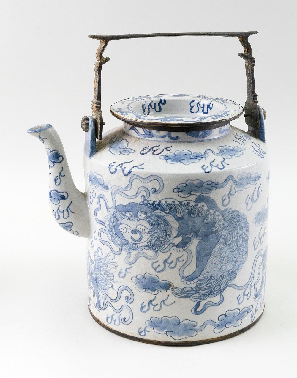 Appraisal: LARGE CHINESE BLUE AND WHITE PORCELAIN TEAPOT TH CENTURY HEIGHT