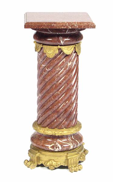 Appraisal: A rouge marble and gilt bronze pedestal height in