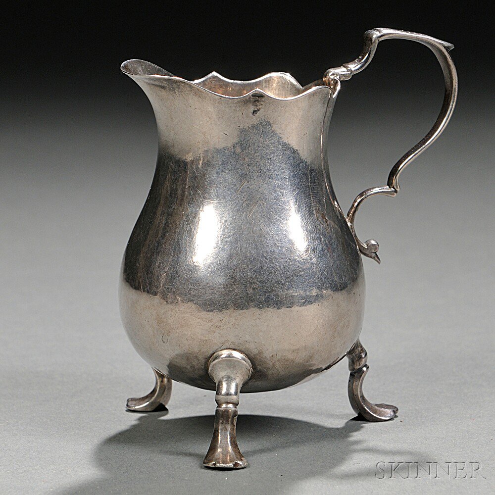 Appraisal: Silver Creampot Samuel Burt - Boston c - the bulbous