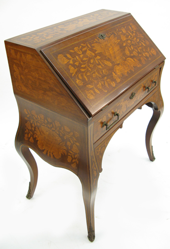 Appraisal: DUTCH MARQUETRY LADY'S WRITING BUREAU probably provincial English early th