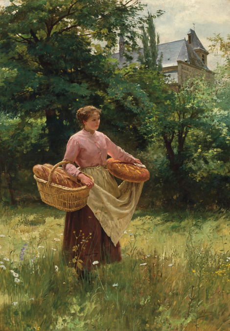 Appraisal: LOUIS EMILE ADAN French - Girl with Loaves of Bread