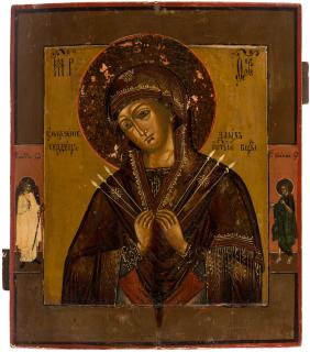 Appraisal: A RUSSIAN ICON OF THE SOFTENER OF EVIL HEARTS MOTHER