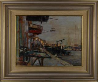 Appraisal: Maurice Bompard Maurice Bompard - Oil Panel Signed lower right