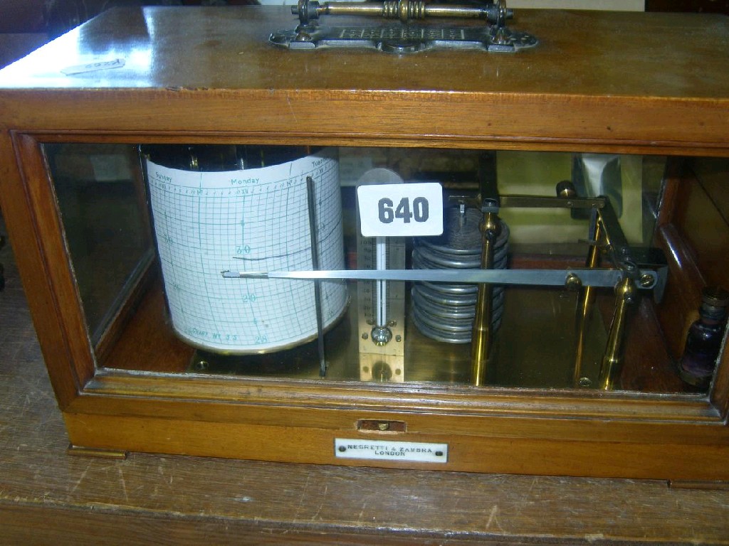 Appraisal: A barograph of usual form in a mahogany case by