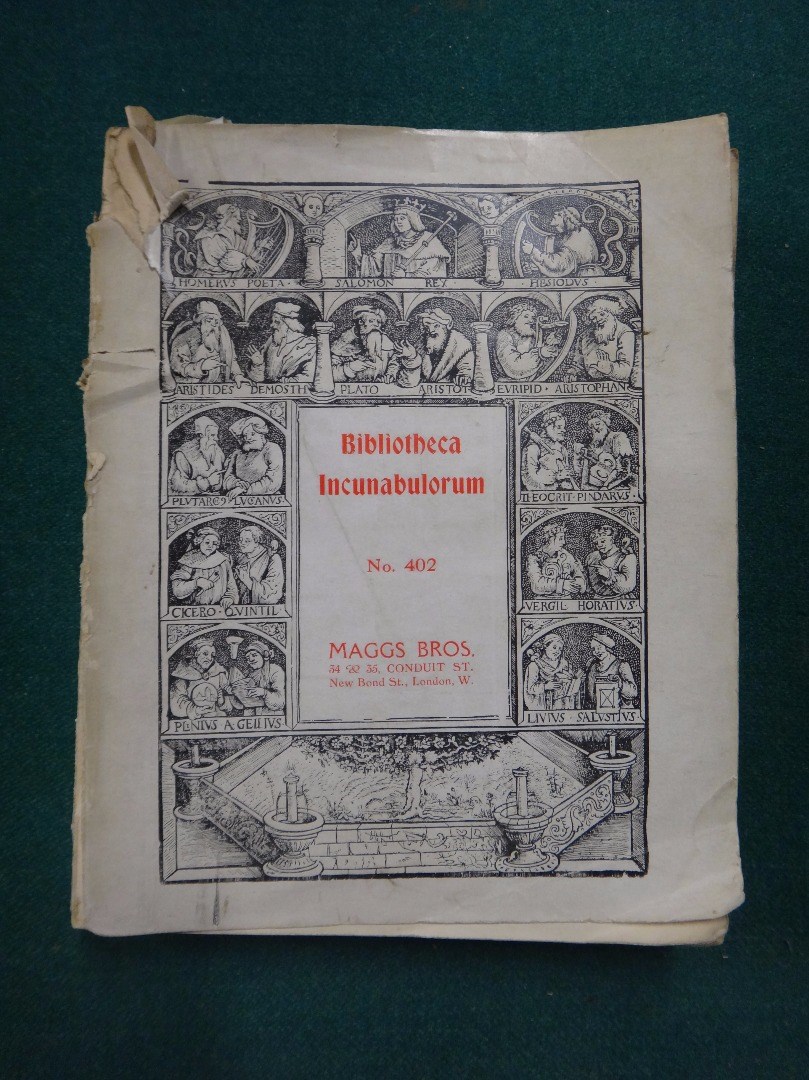 Appraisal: EARLY PRINTED BOOKS a miscellany of catalogues related includes -