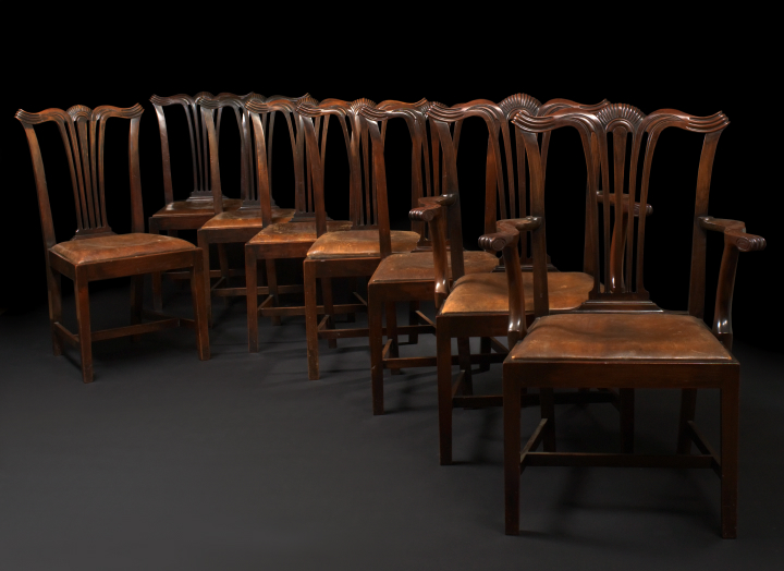 Appraisal: Suite of Eight George III Mahogany Dining Chairs third quarter