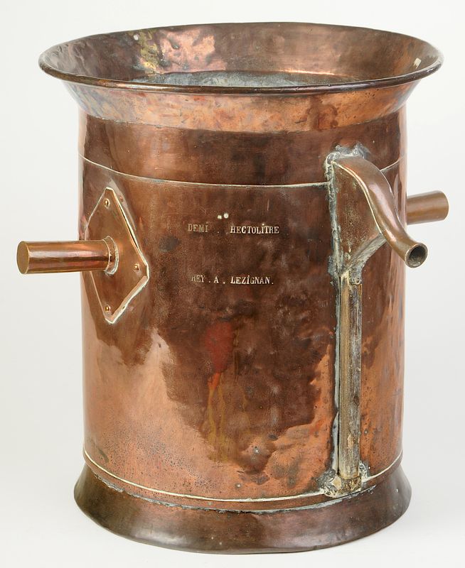 Appraisal: Signed French Copper Wine Vat late th early th century