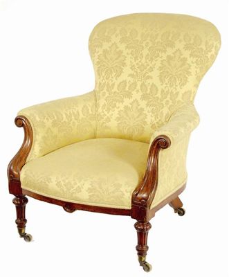 Appraisal: A Victorian oak and upholstered easy armchair by Holland Son's