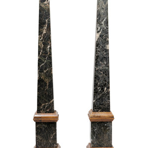 Appraisal: A Pair of Marble Obelisks Late th Early th Century