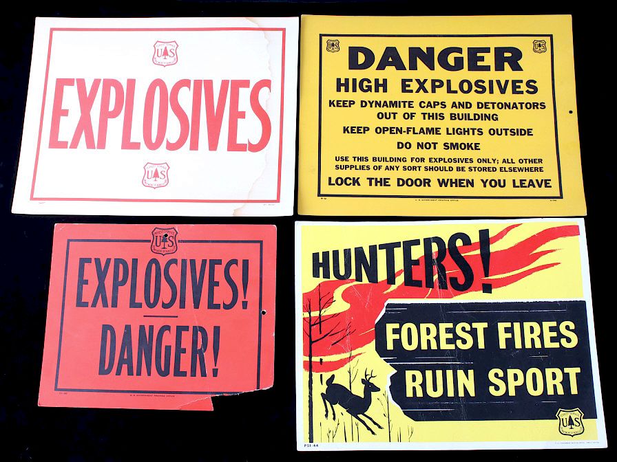 Appraisal: Collection of Paper Forest Service Signs Included in this lot