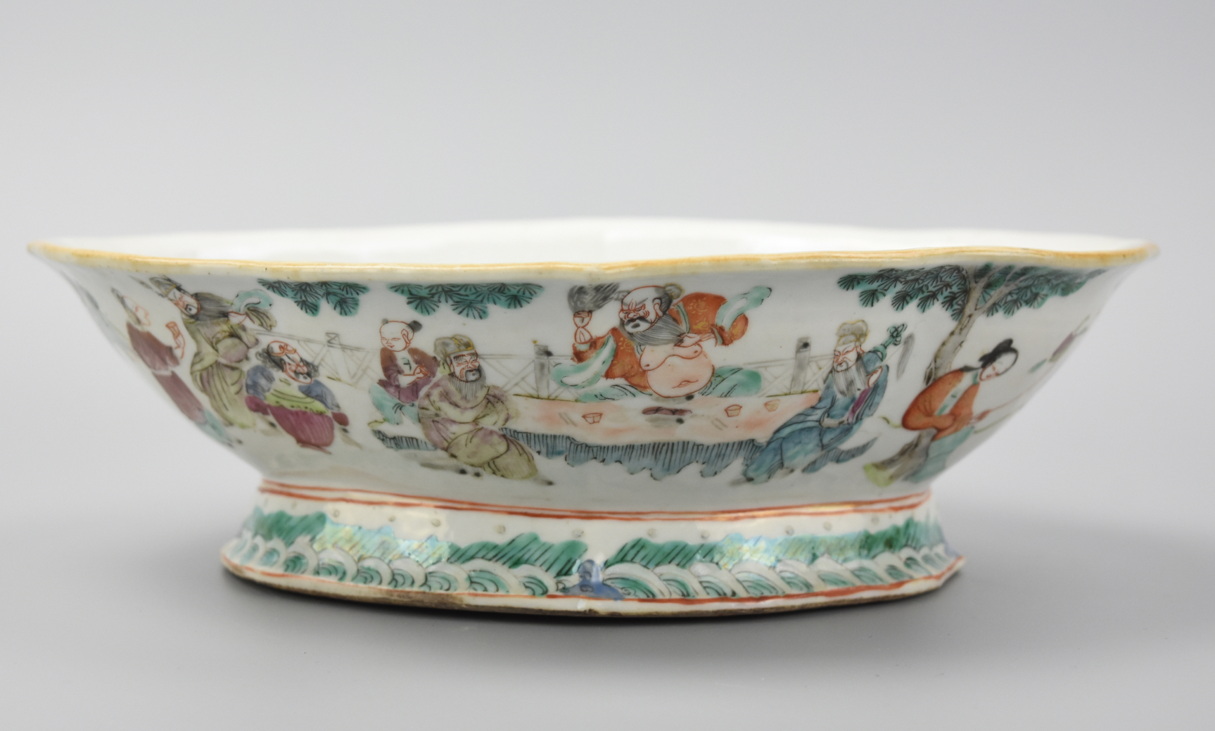 Appraisal: CHINESE FAMILLE ROSE STEM BOWL DAOGUANG PERIOD a large famille