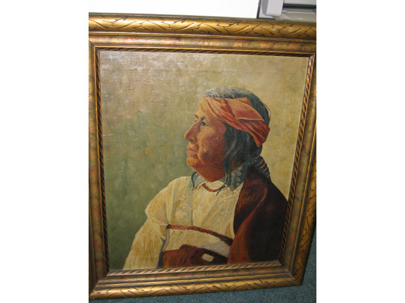 Appraisal: AMERICAN SCHOOL EARLY TH CENTURY PORTRAIT OF A NATIVE AMERICAN