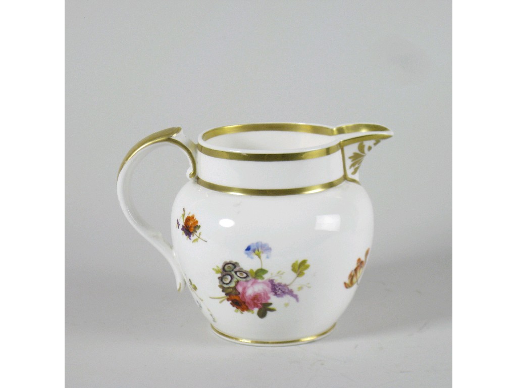 Appraisal: A th Century Derby Jug painted floral bouquets in coloured