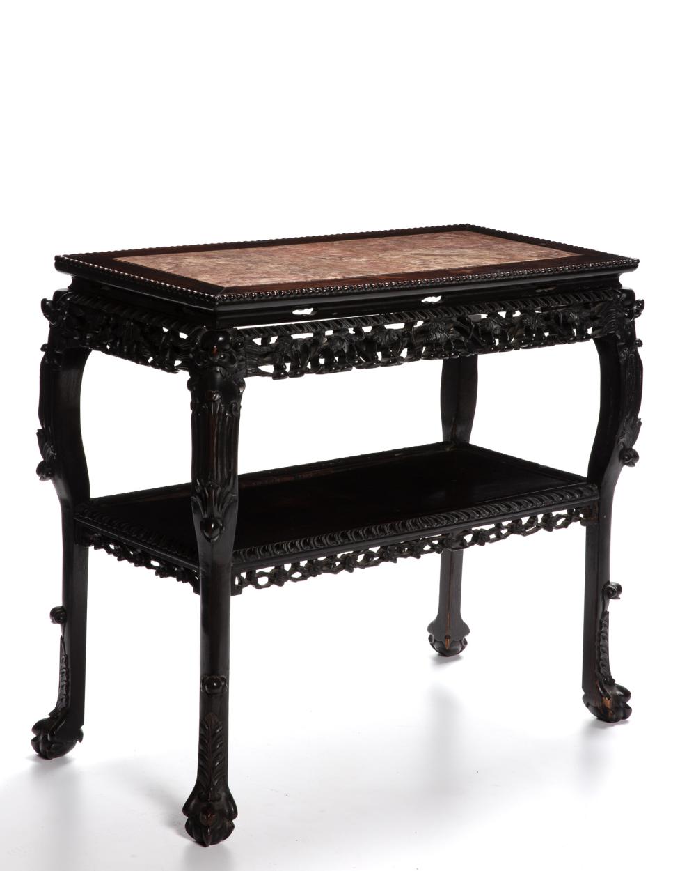 Appraisal: A Chinese carved hardwood side table Late Qing Period -