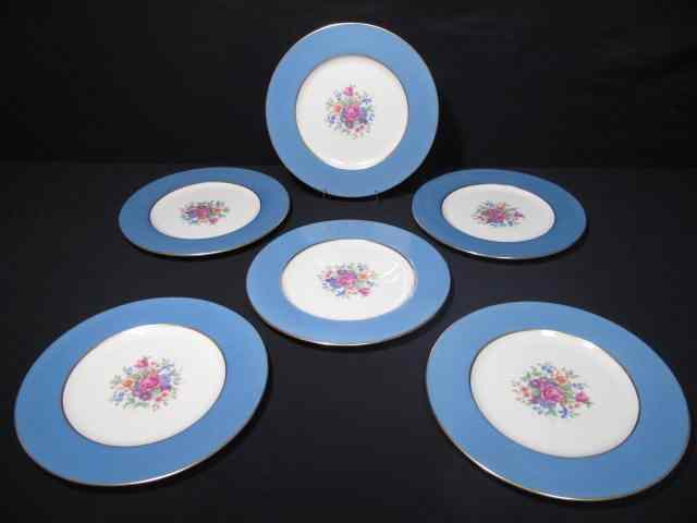 Appraisal: Six Lenox fine china dinner plates Blue enameled rims Marked