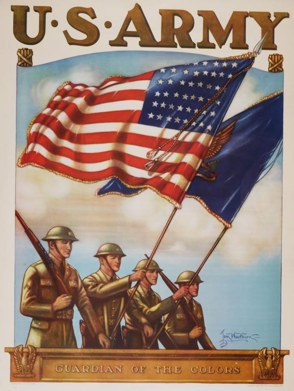 Appraisal: Lt Colonel Tom Woodburn WWII US Army Poster Circa s