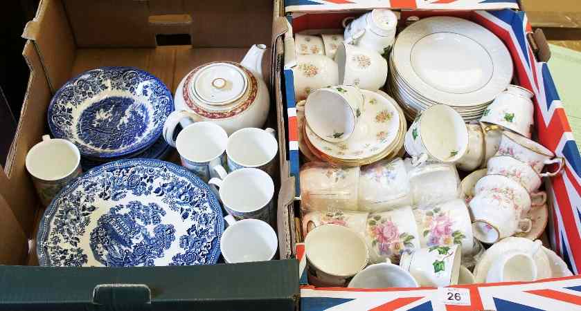 Appraisal: Two large trays of Mixed Tableware by Wedgwood Churchill etc