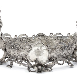 Appraisal: A Russian Silver and Silver-Plate Mounted Centerpiece Basket Mikhail Ovchinnikov