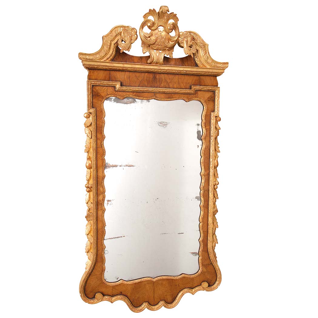 Appraisal: George II Painted and Parcel Gilt Mirror The rectangular mirror