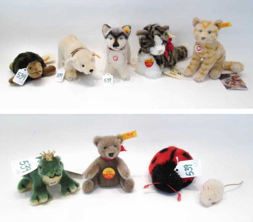 Appraisal: COLLECTION OF EIGHT STEIFF STUFFED TOYS including Lommy the polar