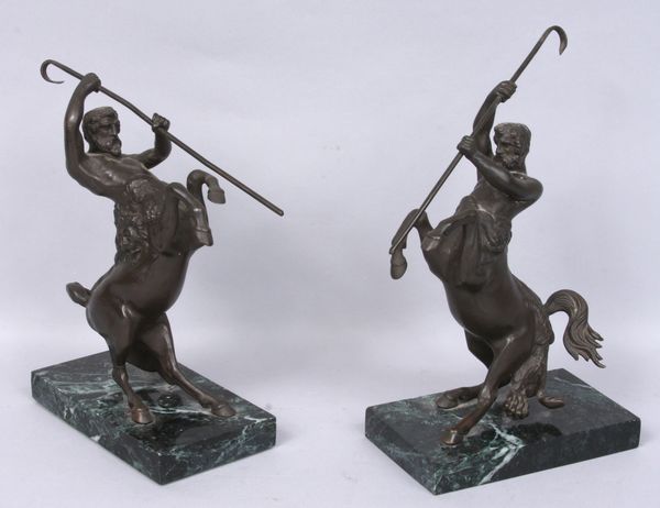 Appraisal: th Century French cast and patinated bronze pair of centaurs