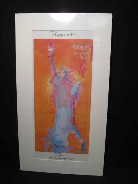 Appraisal: Peter max signed poster print Titled ''Liberty version '' Hand