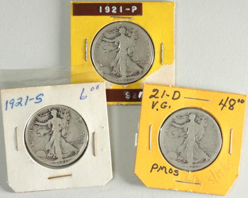 Appraisal: Key P-D-S Walking Liberty Half Dollar Set Good condition