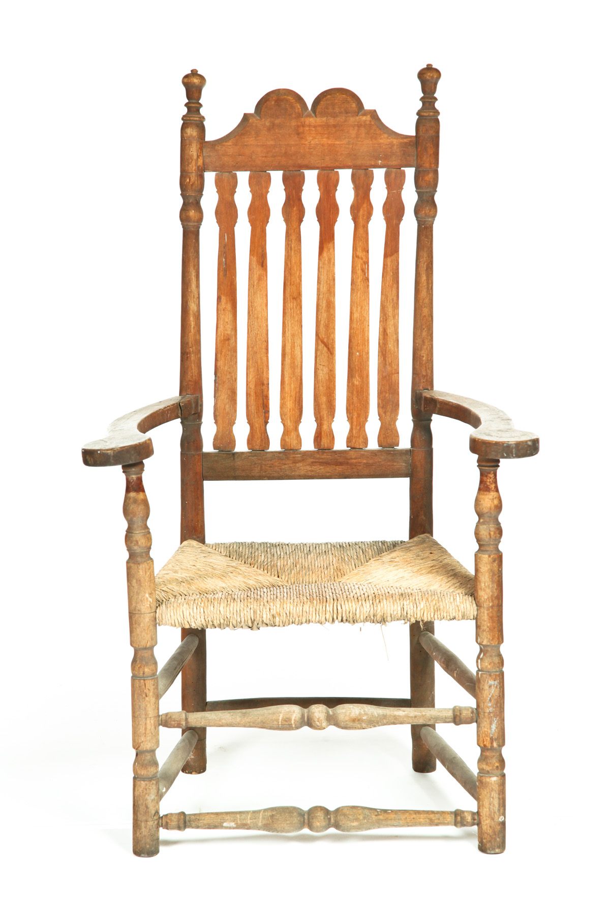 Appraisal: BANISTER-BACK ARMCHAIR Attributed to coastal New Hampshire th century maple