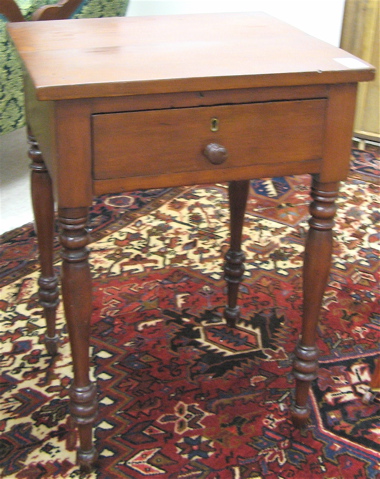 Appraisal: CHERRY SHERATON WORK TABLE American th century having a rectangular