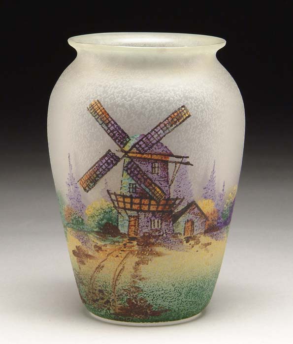 Appraisal: TEROMA-TYPE VASE Very nice handpainted vase done in the manner