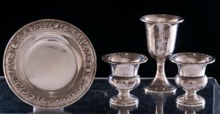 Appraisal: Sterling Silver Items Four Includes a Newport Sterling wine glass