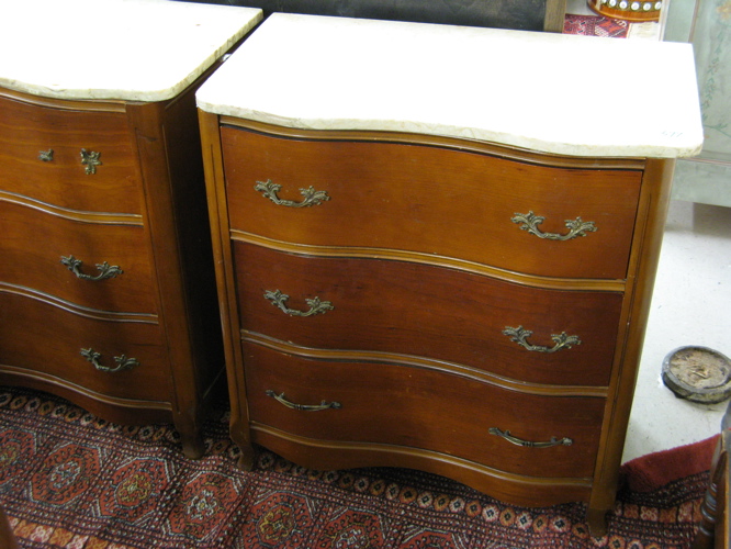 Appraisal: A PAIR OF PROVINCIAL STYLE PETITE CHESTS OF DRAWERS American