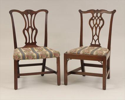 Appraisal: Philadelphia Chippendale Carved Mahogany Side Chair Together with a George