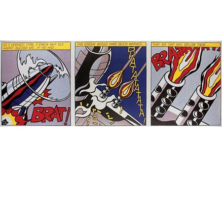 Appraisal: Roy Lichtenstein AS I OPENED FIRE Set of three color