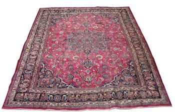 Appraisal: A Mashad Carpet Approx '- x '- Low thick and