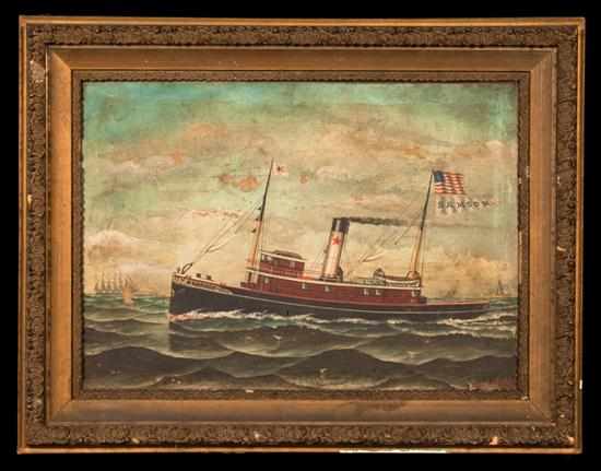 Appraisal: Otto Muhlenfeld American - Portrait of the Tugboat ''Samson'' oil