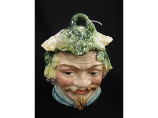 Appraisal: Victoiran Figural Majolica Pottery Tobacco Jar Bacchus grape vine cover