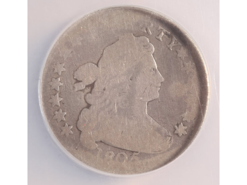 Appraisal: Berries Draped Bust Dime NCS Good Details bent slabbed and