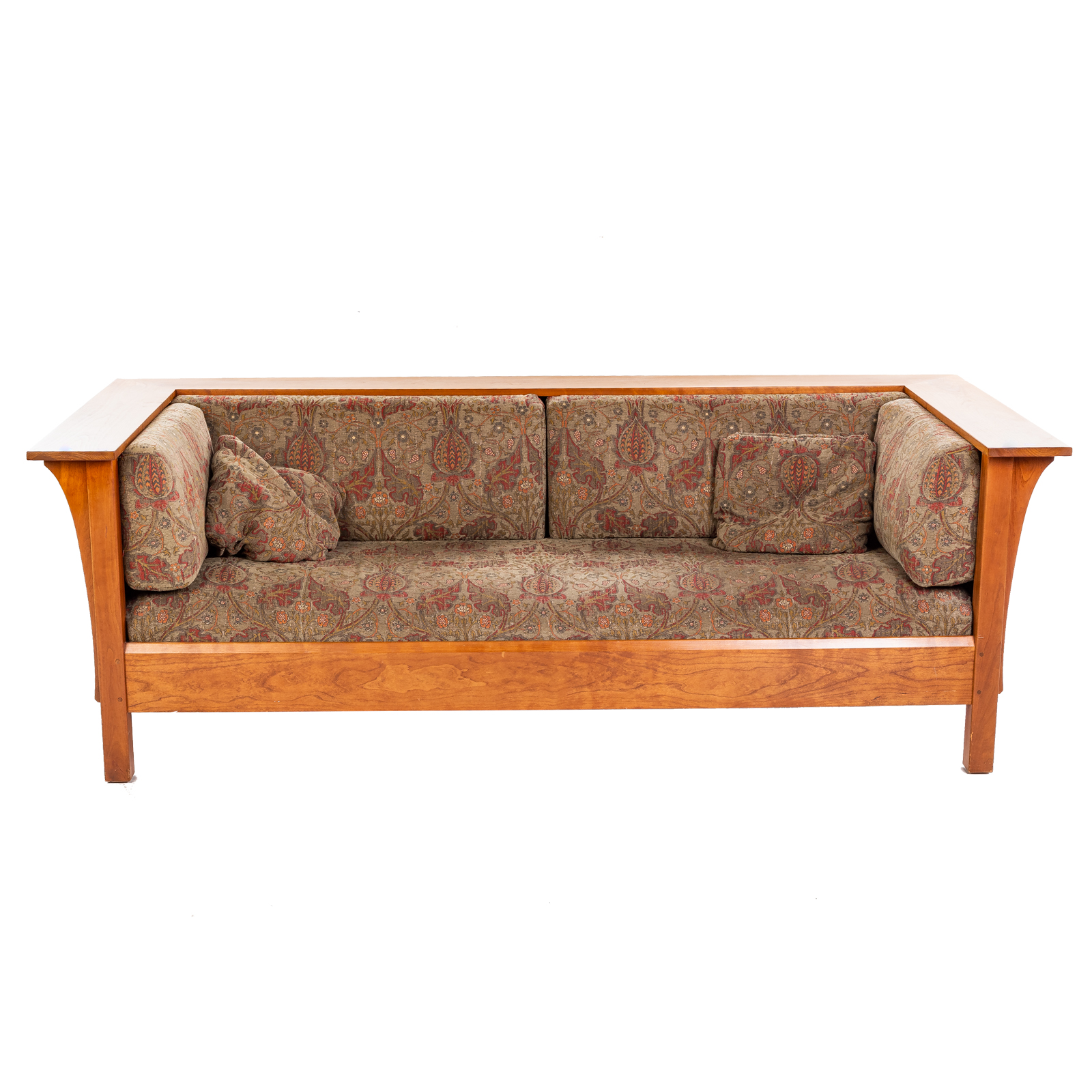 Appraisal: STICKLEY MISSION STYLE CHERRY PRAIRIE SETTLE SOFA Cherry paneled Prairie