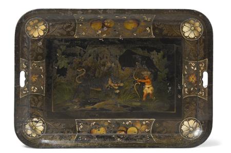 Appraisal: A rare Regency toleware tea tray circa painted with a