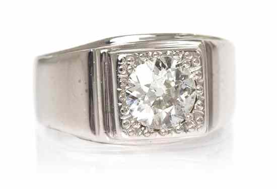 Appraisal: An Karat White Gold and Diamond Ring containing one old