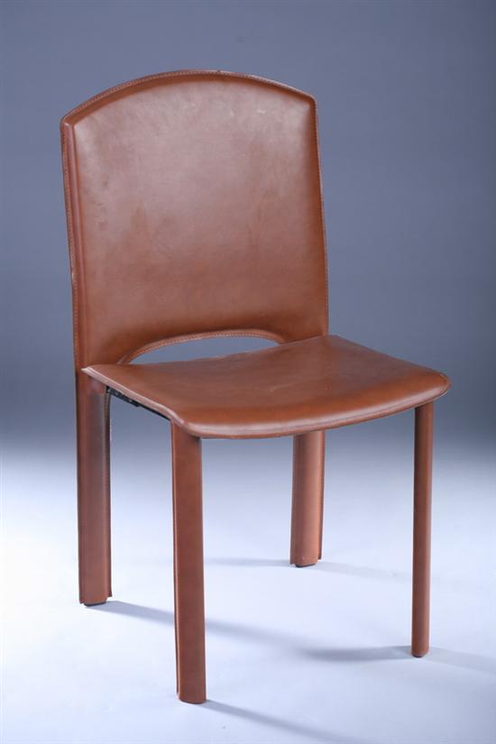 Appraisal: SET OF FOUR CONTEMPORARY ITALIAN LEATHER SIDE CHAIRS Late th