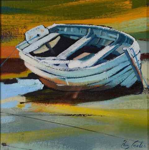 Appraisal: PAM CARTER TH CENTURY 'White Boat' signed oils on canvas