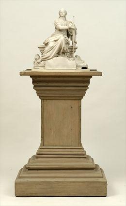 Appraisal: Victorian-Style Painted Pedestal Together with a plaster figure of Athena